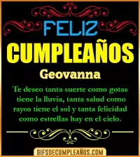 GIF Frases de Cumpleaños Geovanna